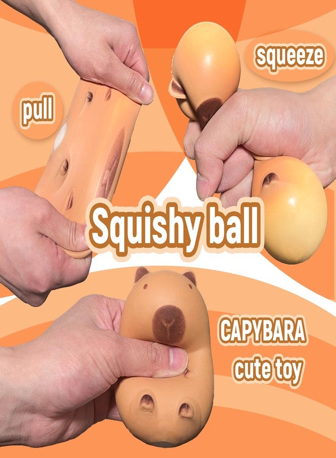 EVDERS Capybara Squishy Stress Balls for Kids and Adults, Squishy Capybara Dough Ball Squeeze Sensory Fidget Toys Capybaras Toy, Party Favors and Classroom Prizes - Image 3